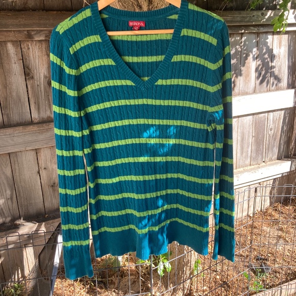 Green Striped Cable Knit Sweater from Merona - Picture 4 of 9